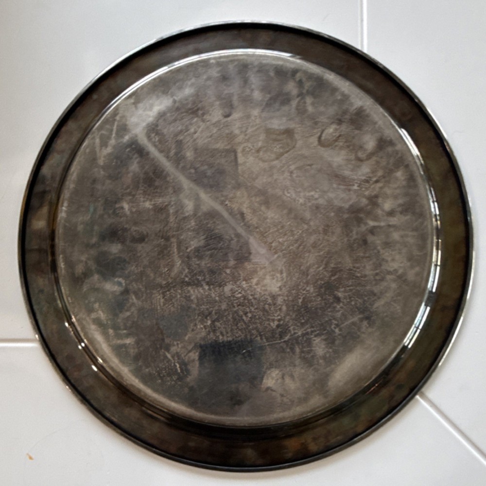 DJ Silver Plated Tray Decorative Collectible Serving Platter