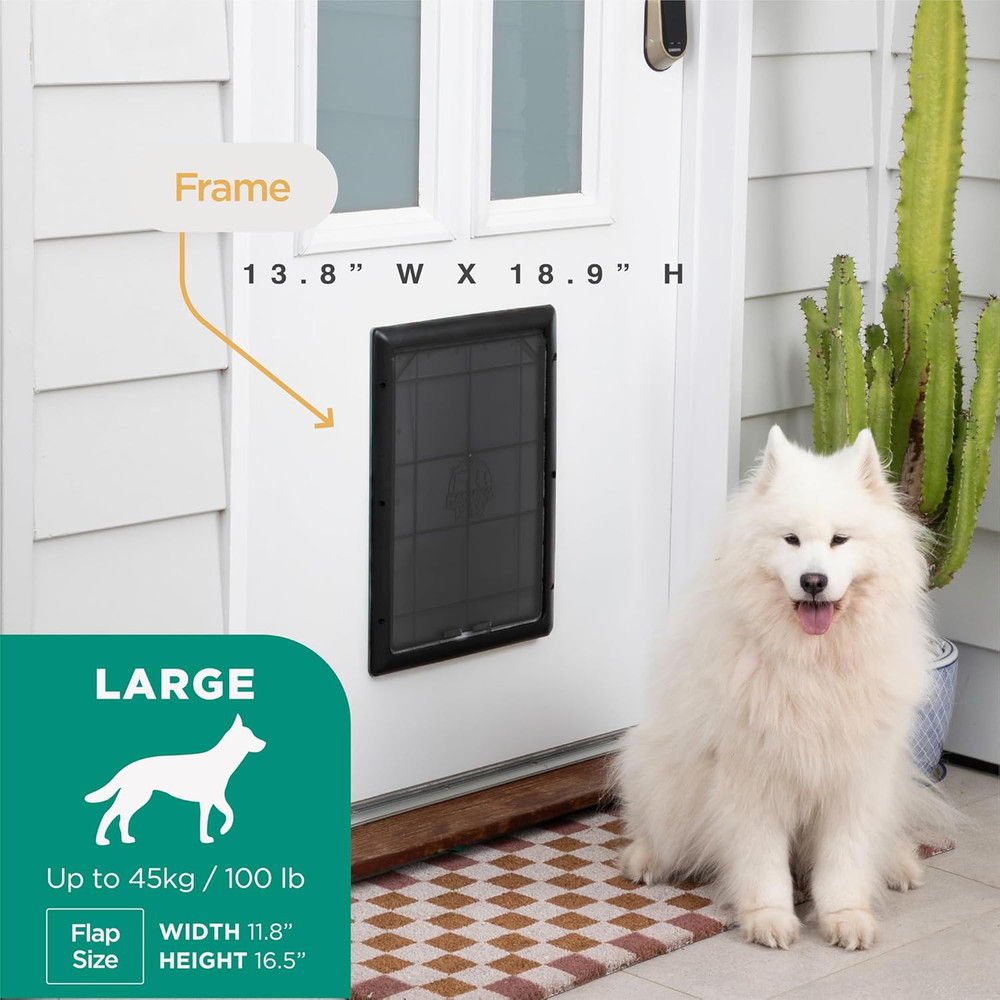 Essential Pet Door, Large, Black