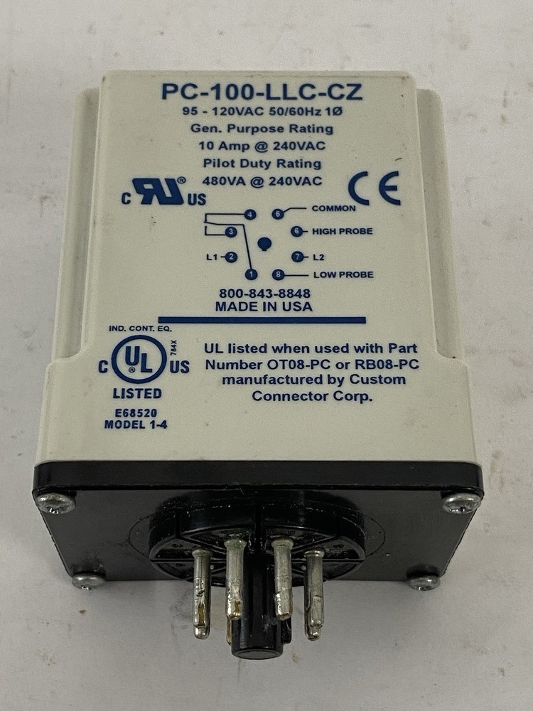 PC-100-LLC-CZ Symcom Relays Liquid Level Controller, 95-120VAC