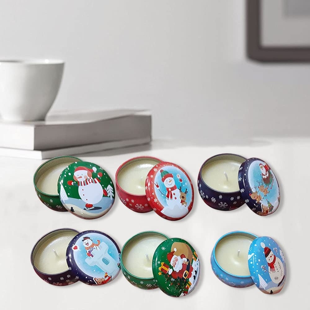 6 Pcs 2.2-oz.Tinplate Empty Scented Candle Tin Jars, Reusable Storage case fo...