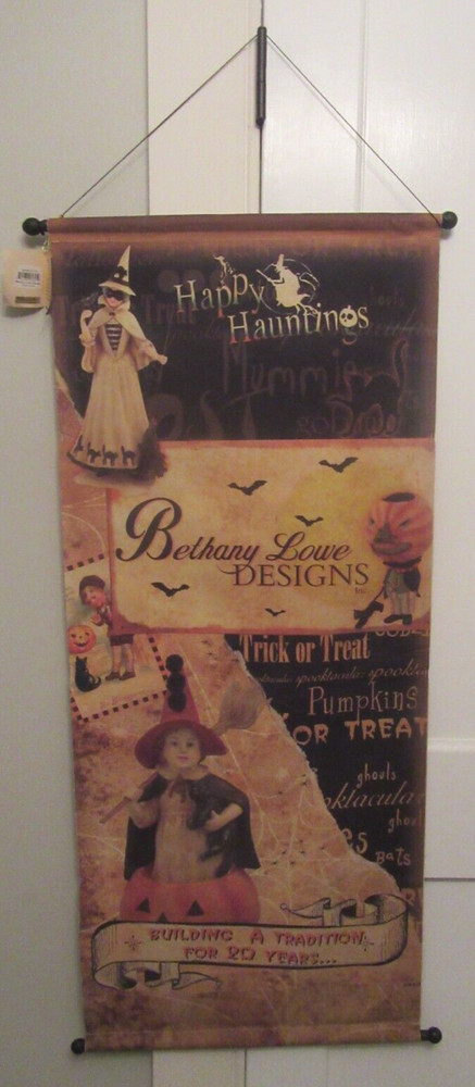 Bethany Lowe Happy Hauntings Halloween Scroll Hanging EUC
