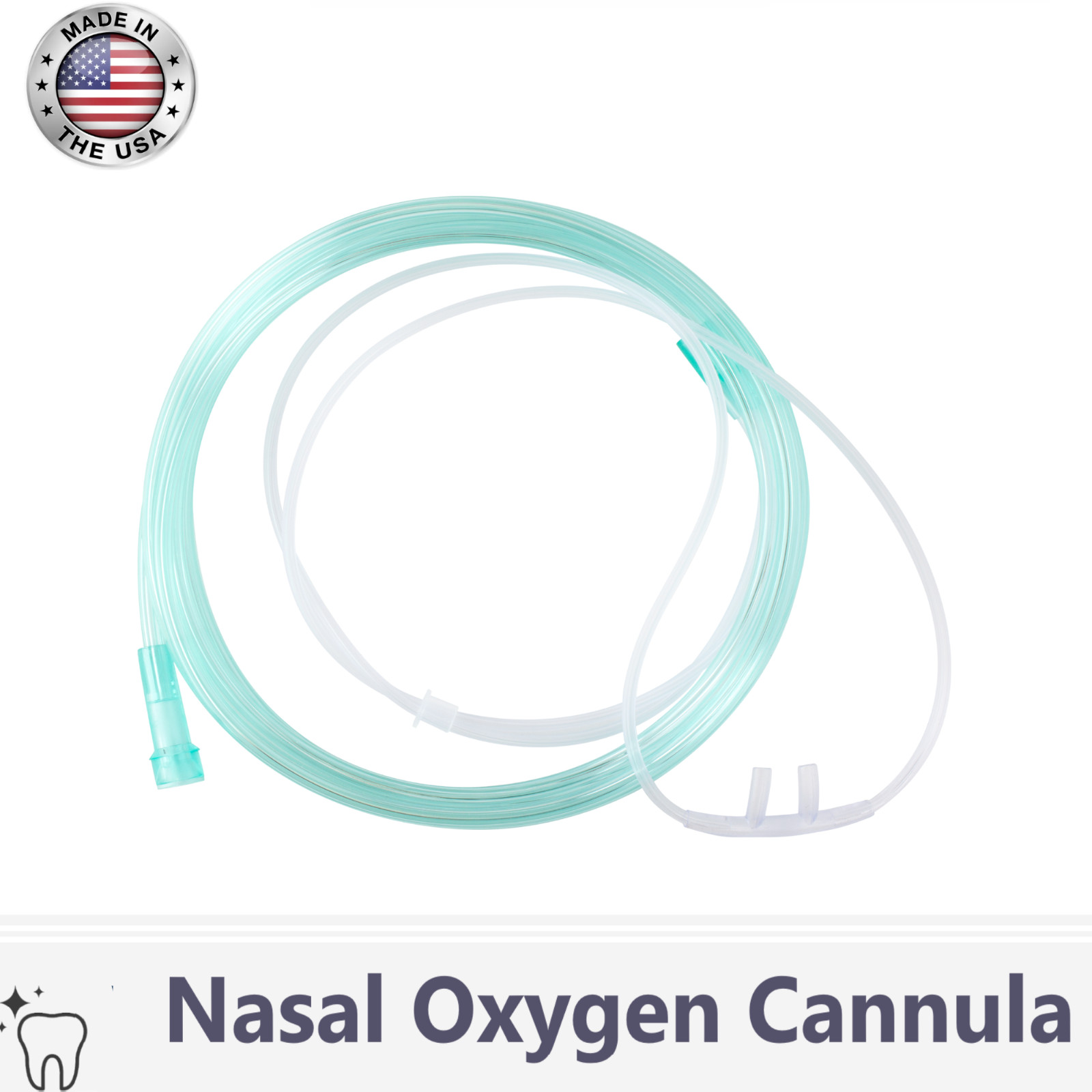 BOX OF 10 (TEN) 4FT Adult Flexible Tip Soft Nasal Oxygen Cannulas Green Standart