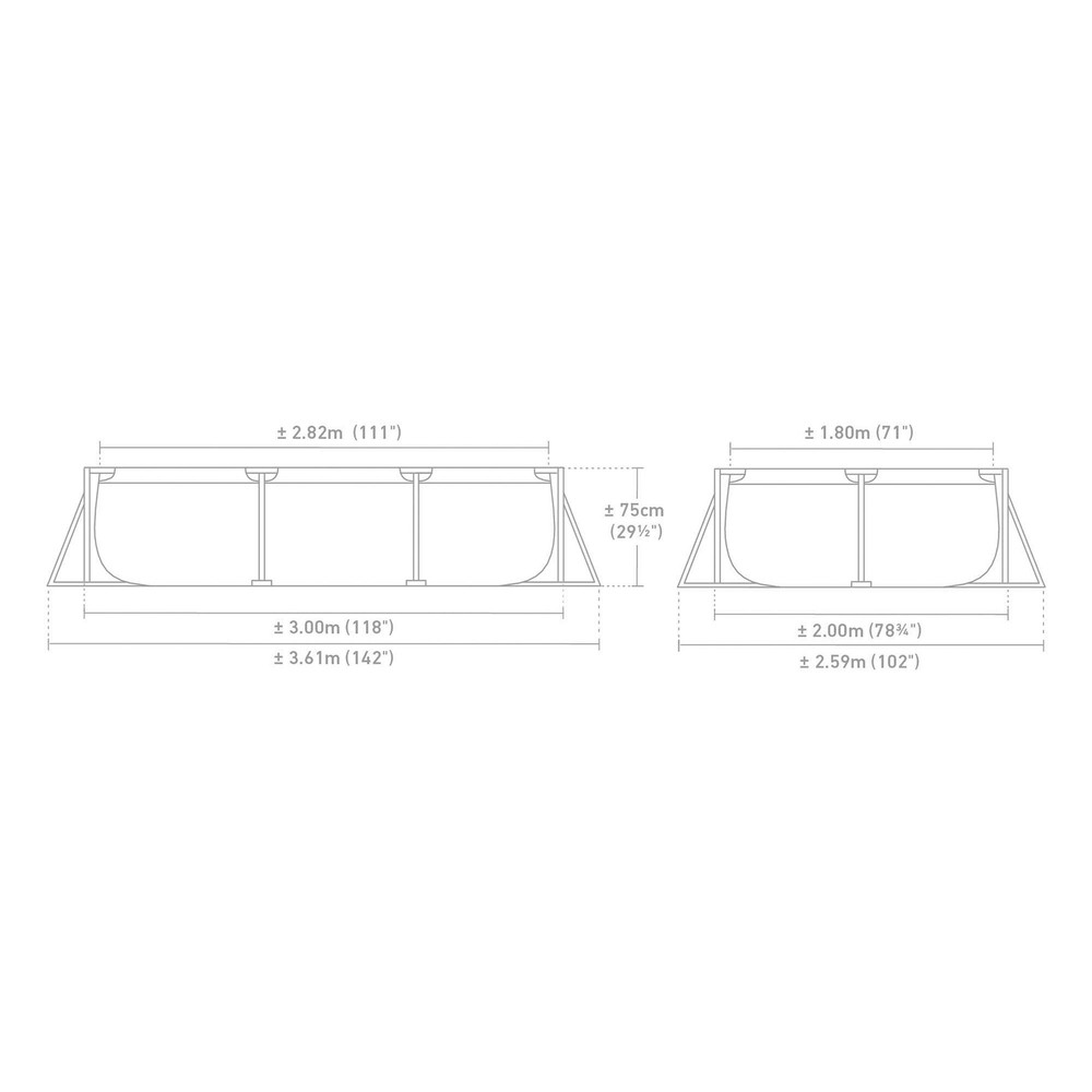 Intex 9.8ft x 6.5ft x 29.5in Rectangular Frame Above Ground Pool Blue (Open Box)