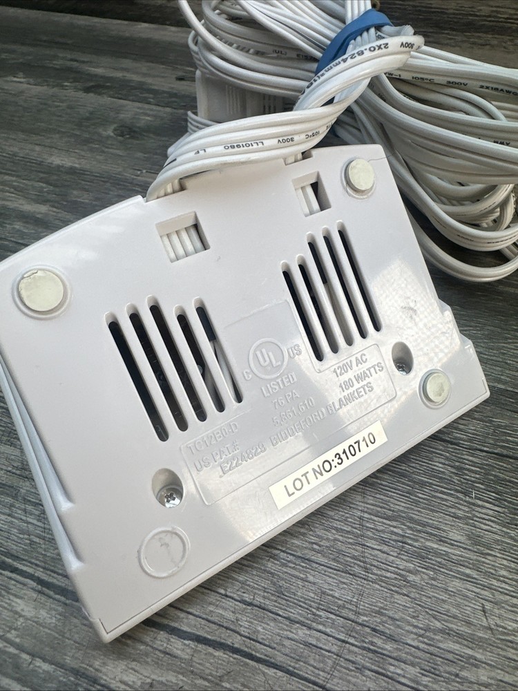 Cannon Heated Bedding Controller TC12B0-D White 120V Auto-Off Replacement Cord