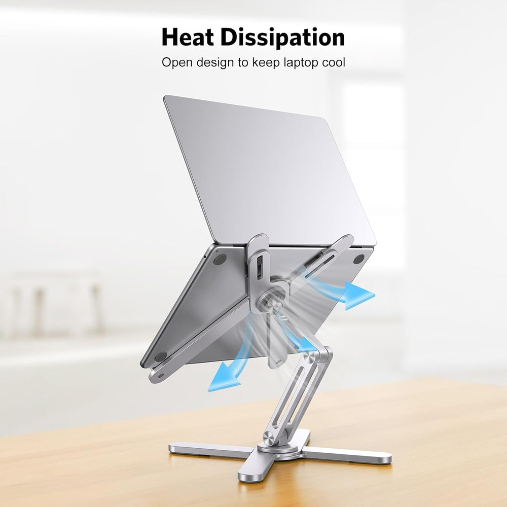LA10 360° Rotating Laptop Stand Riser for Desk, Ergonomic Foldable Computer Stan