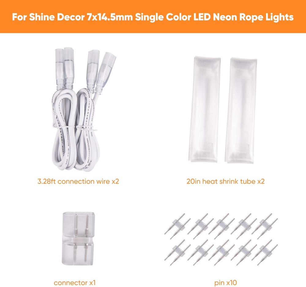 Connector Pack with ECO Neon Rope Lights - Complete Bundle Set