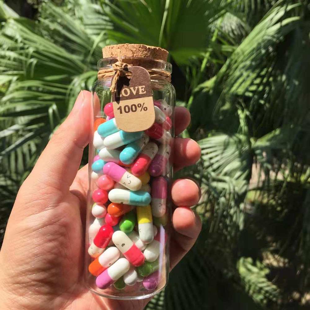 INFMETRY Capsule Letters Message in a Bottle (Mixed Color 90Pcs)