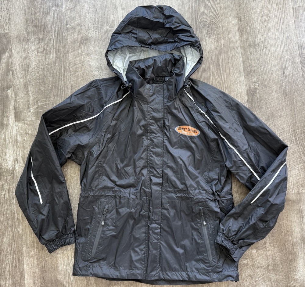 Harley Davidson Medium Rain Waterproof Coated Reflective Jacket Motorcycle