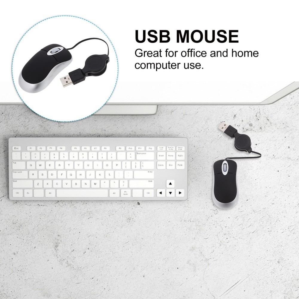 Quiet Mouse Retractable Wire Optical Wired High Voltage Electric