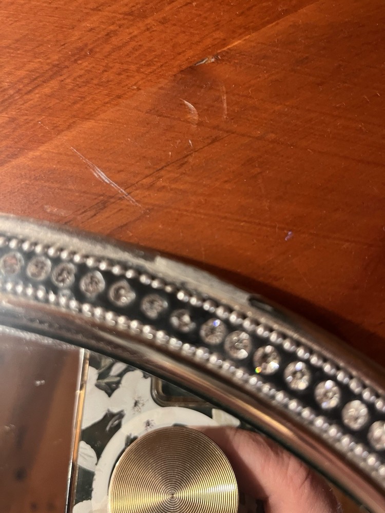 Vintage Mirrored Silverplate Footed OvalTray