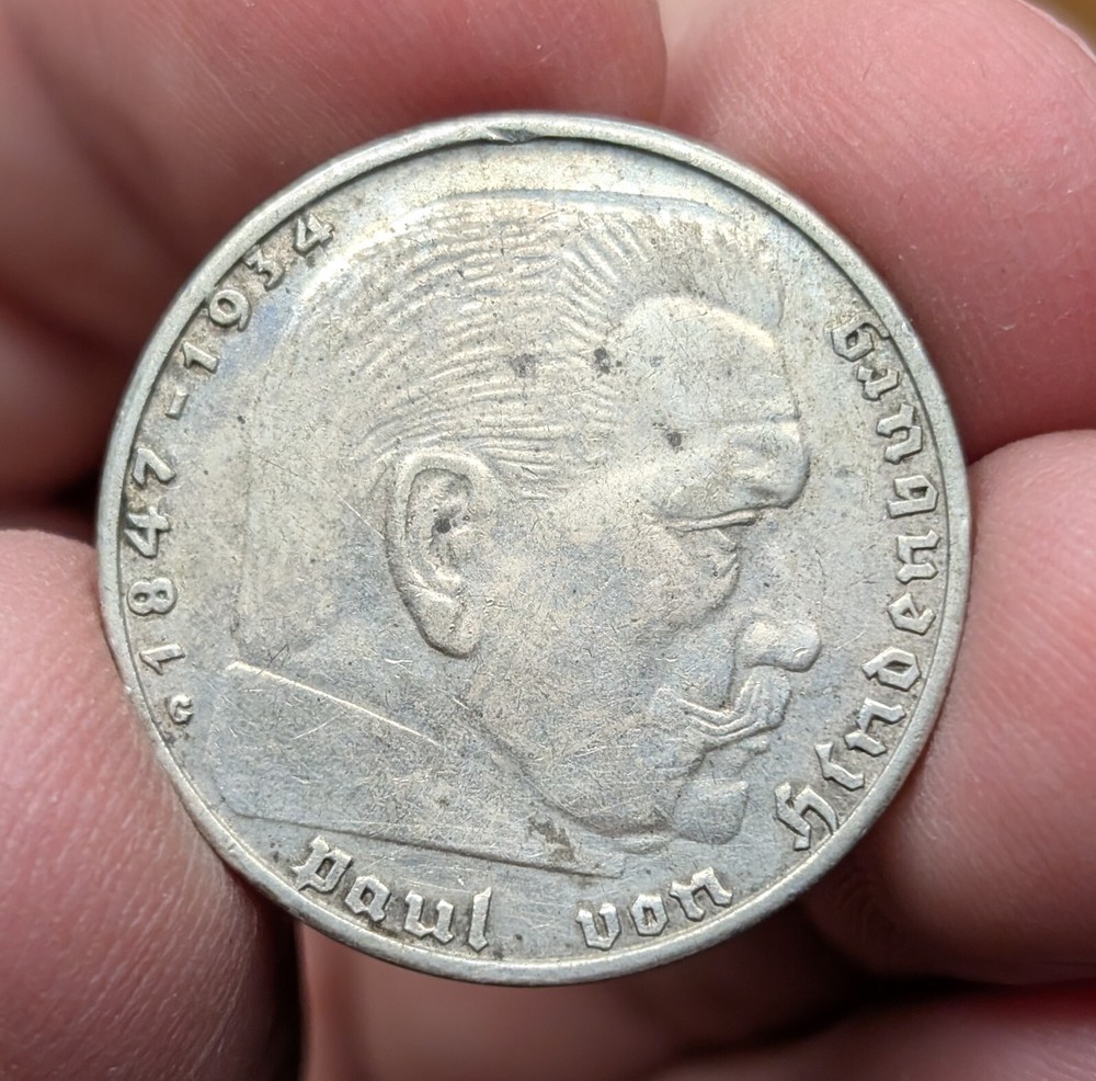 1939 Germany 2 Mark Silver Coin