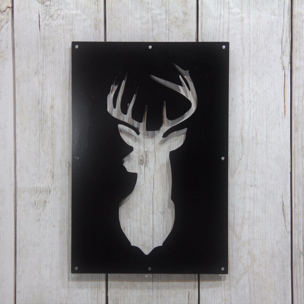 Deer head Steel Insert Window for Wood Gate, Deer Gate, Rustic Deer Decoration