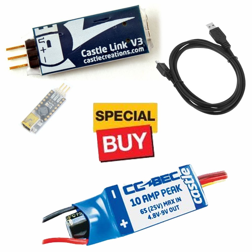 Castle Creations LINK V3 USB Programming Kit / BEC 10A 6S Switching Regulator