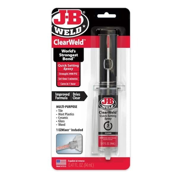 JB Weld 50114 ClearWeld Quick Setting Epoxy, Clear 0.47 oz.