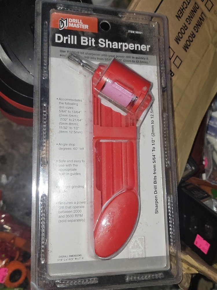 NEW Drill Master Drill Bit Sharpener with Built-In Guide: 5/64" to 1/2" 98061