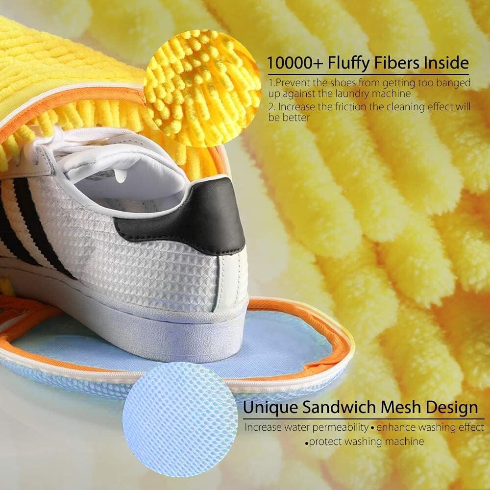 All-in-One Shoe Care: Microfiber Laundry Bag with Adjustable Trees for Sneakers