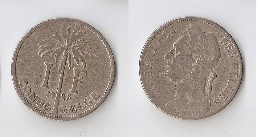 Belgian Congo 1 franc 1925, CONGO BELGE
