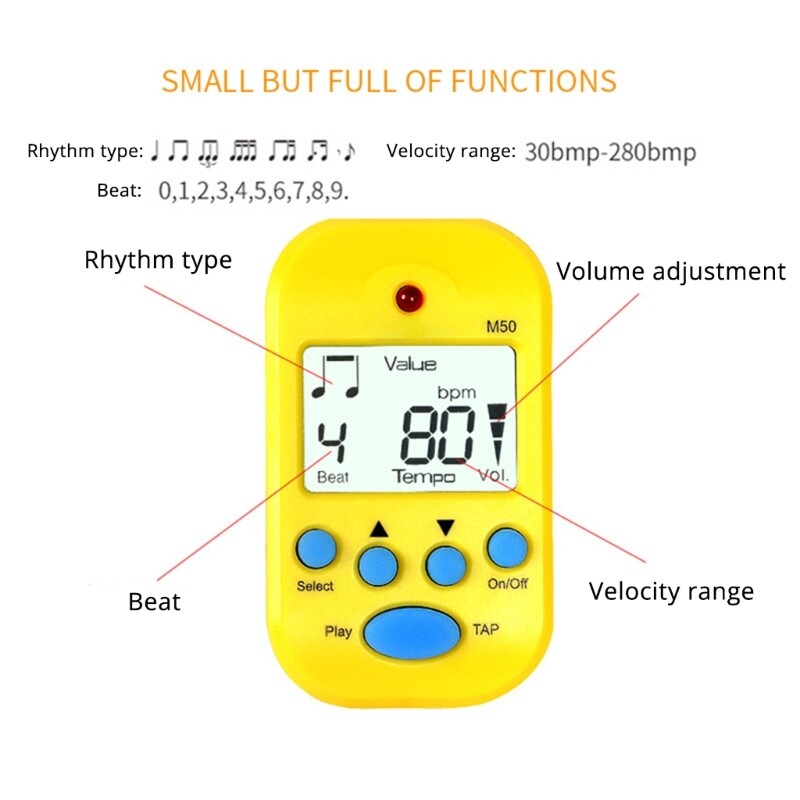 Light weight Metronome Precise Rhythm Device Multifunction Guitar Metronome