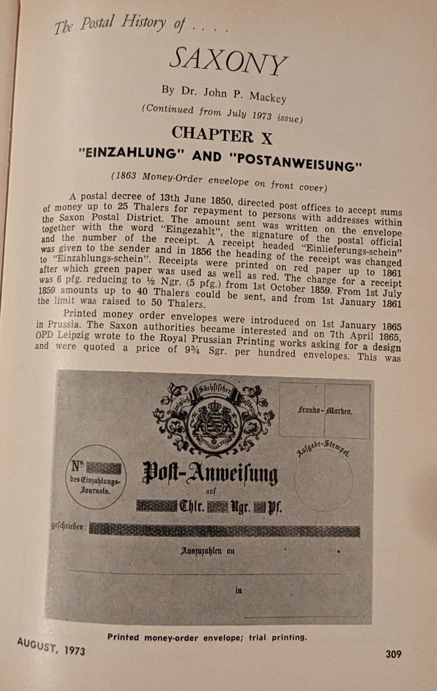 German Postal Specialist Aug 1973 Prewar Nazi Currency Censor Label