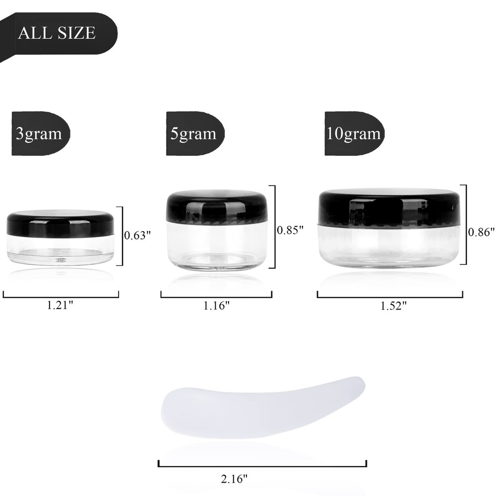 25PCS 3 Gram Sample Containers, 3ml Empty Jars with Lids, Small Cosmetic Cont...