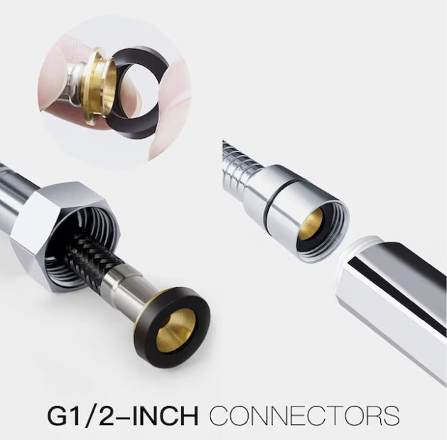 EQLOO 6‑Function High Pressure Handheld Shower Head Chrome w/ 59" Hose