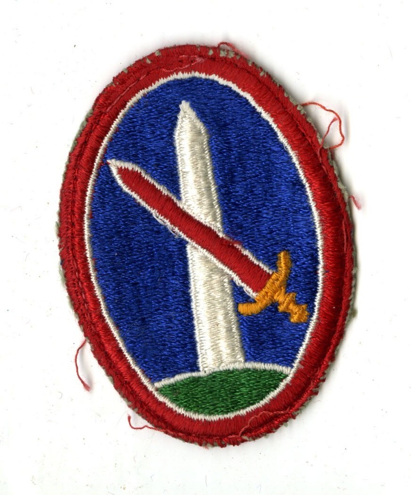 District of Washington White Back Patch WWII Vintage