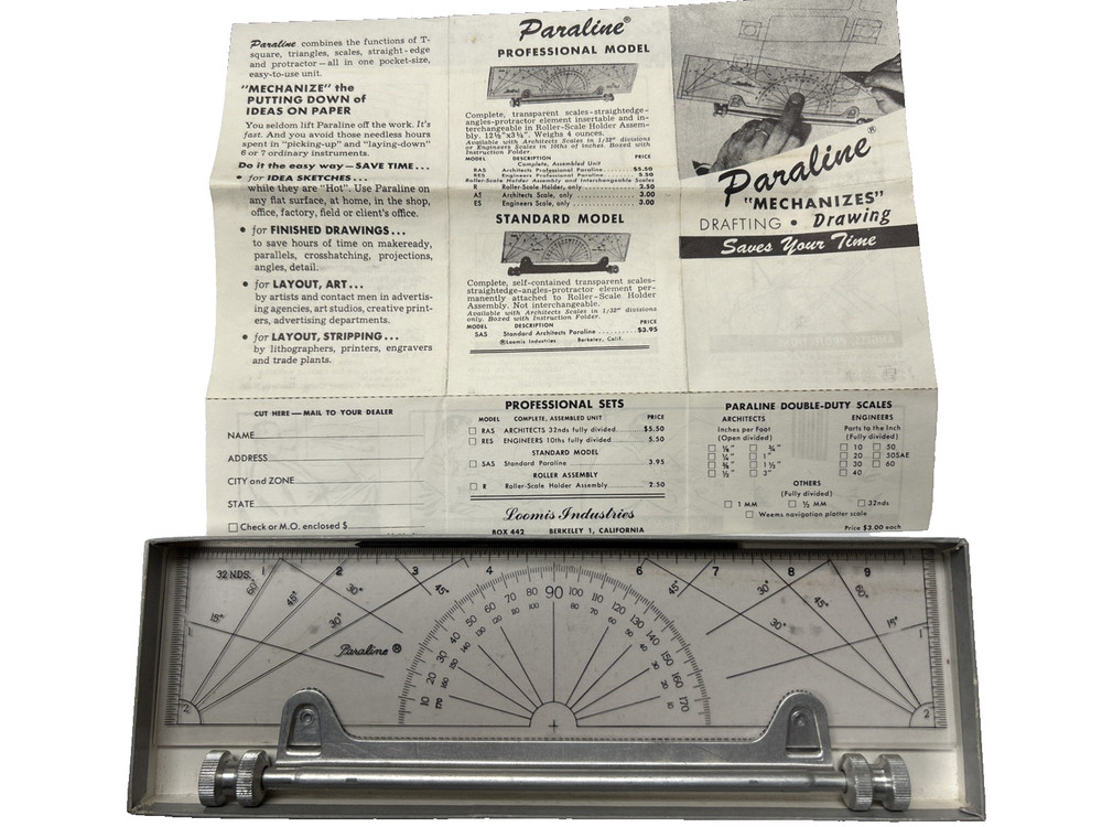 Loomis Industries Berkeley Paraline Professional Drafting Plotter Model RAS