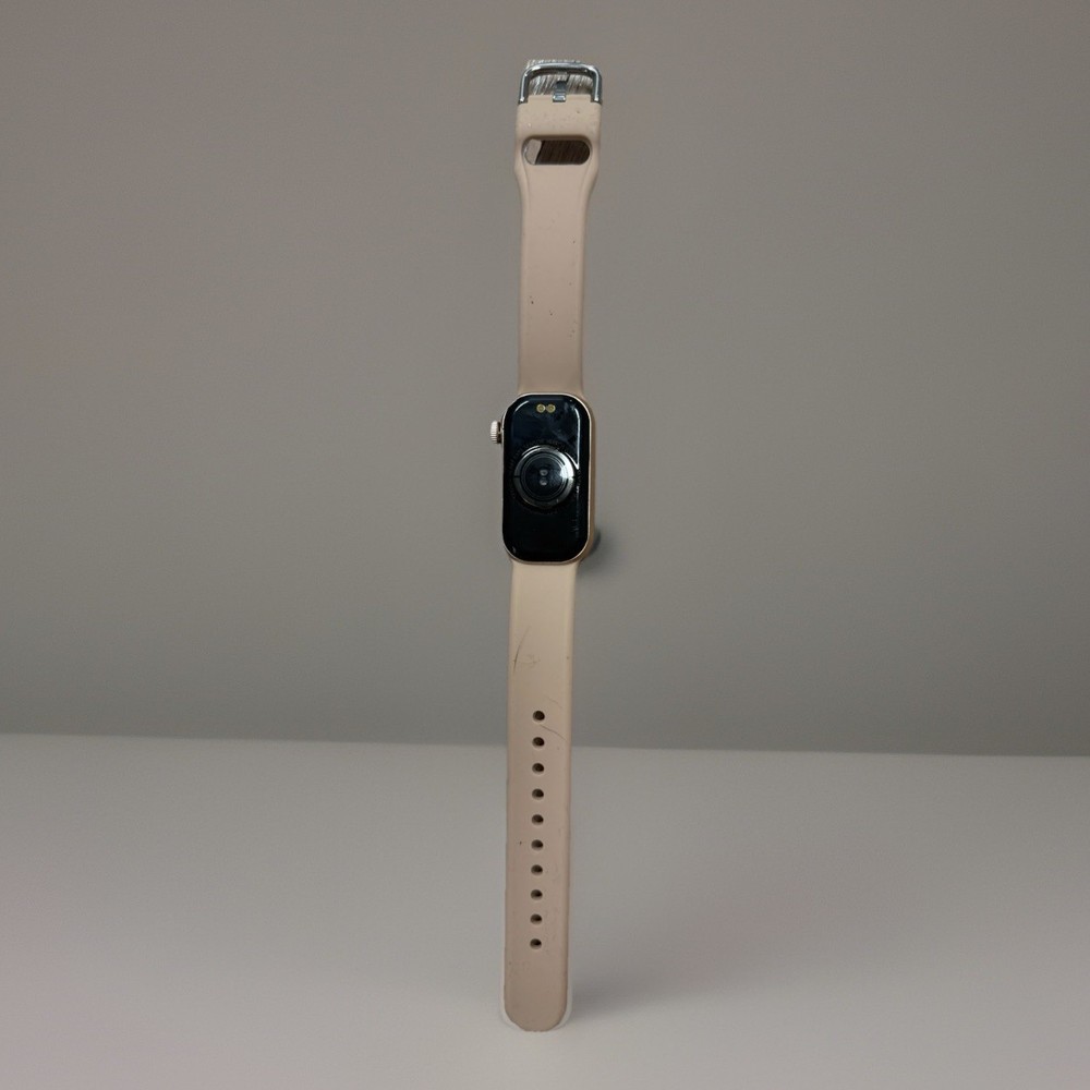 Stylish Touchscreen Smartwatch with HR Sensor & Beige Band