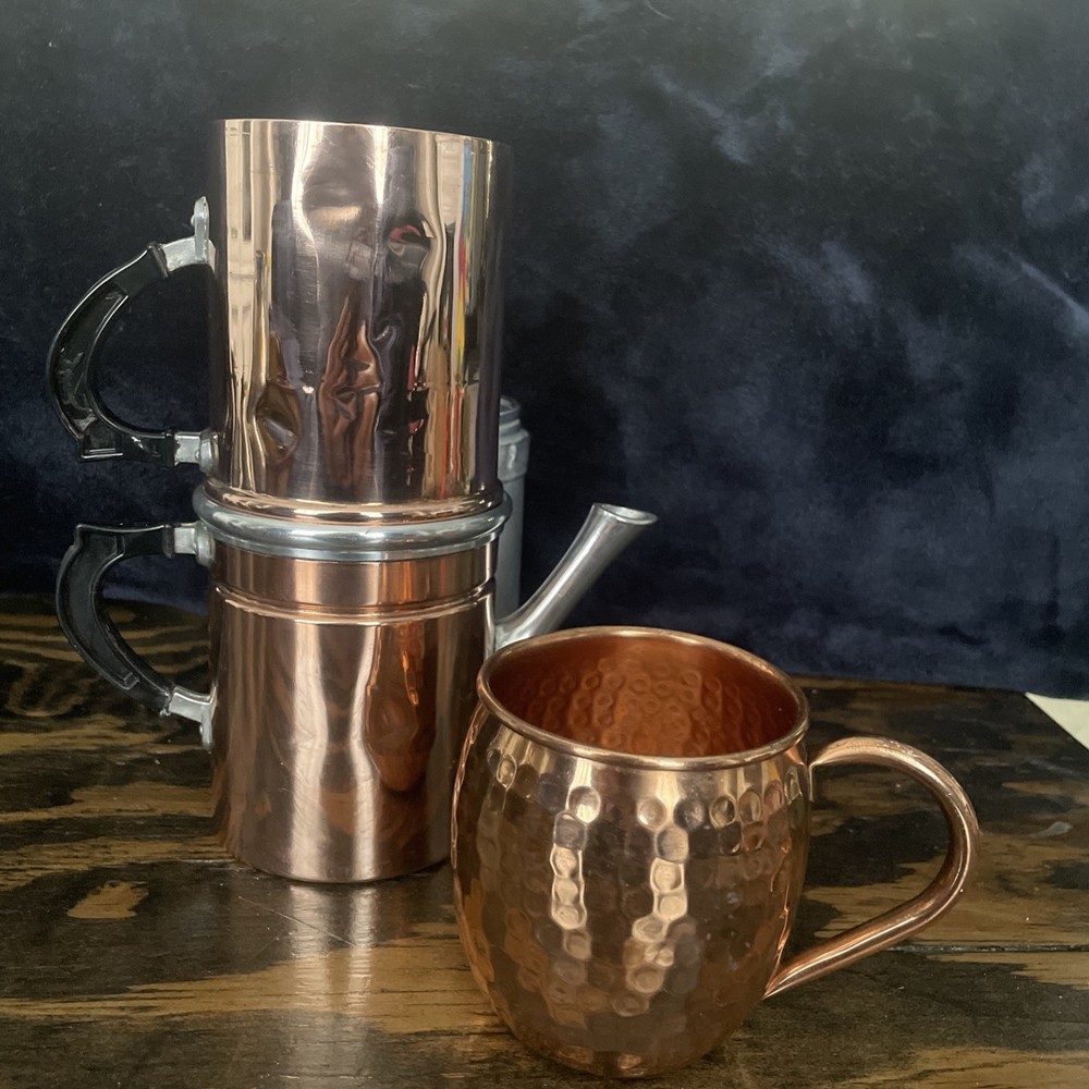 Cpper Coffee Percolator Maker With Bonus Copper Mug