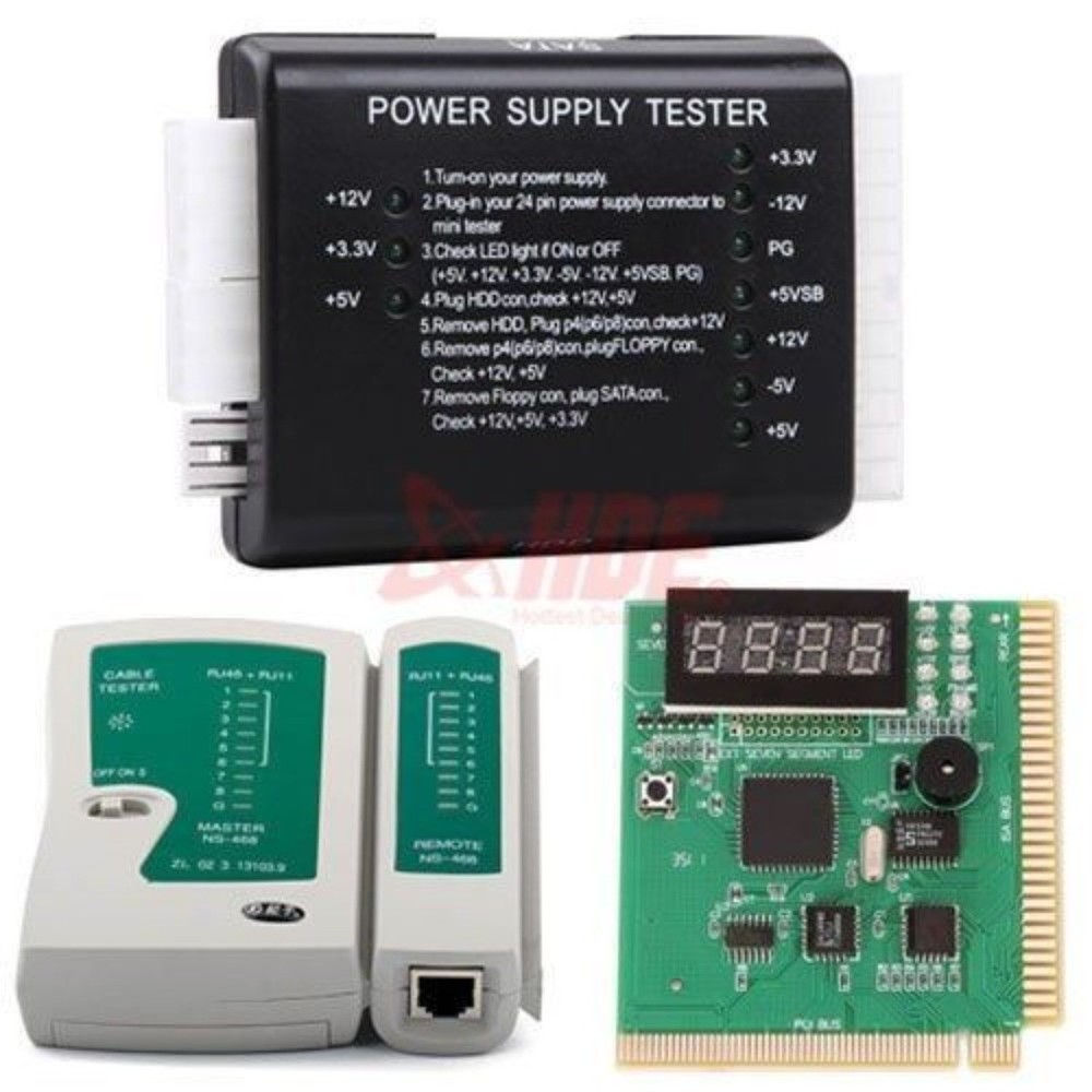Pc Network Test Kit Motherboard Post Analyzer Cable Computer Power Supply Tester
