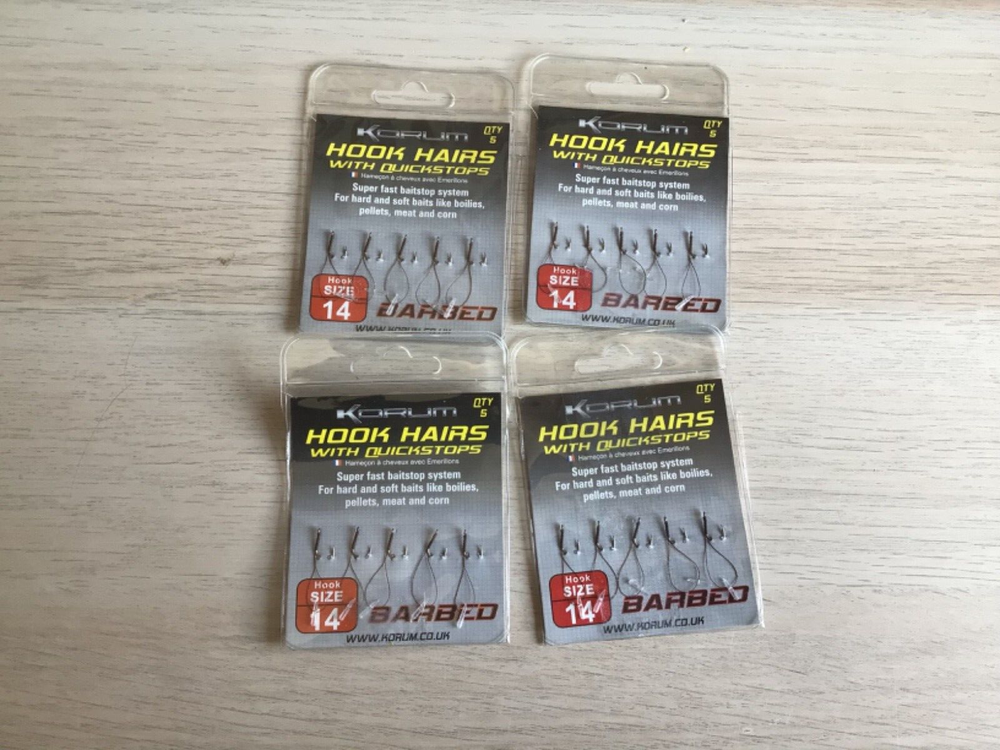 KORUM HOOK HAIRS WITH QUICKSTOPS
