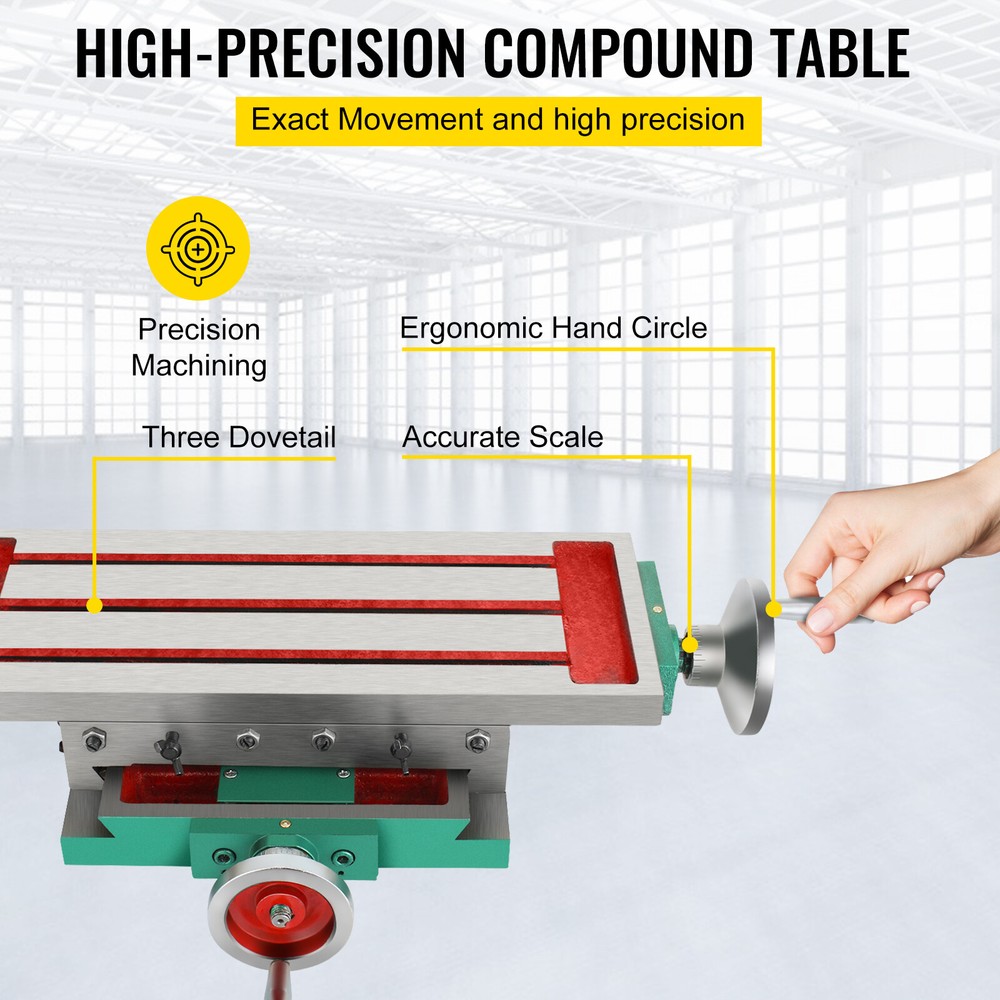 Compound Milling Machine Work Table 4Ways Move Cross Slide Bench Drill Fixture