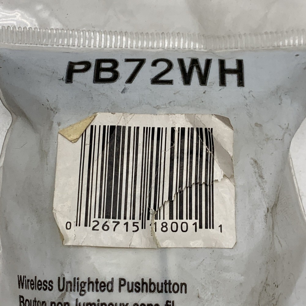 Nutone PB72WH Wireless Strobe and Door Chime System Button