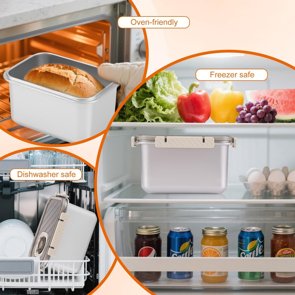 CODOHI Bread Box for Homemade Bread, Time Recording Bread Storage Container w...