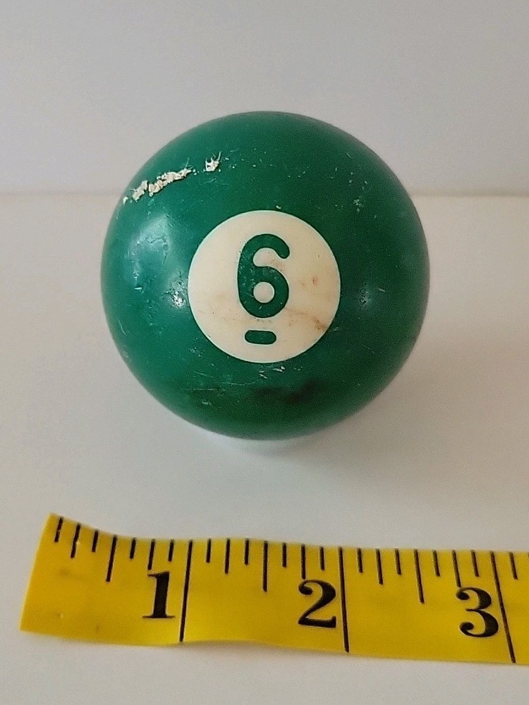 Vintage No. 6 Solid Green Pool Ball Billiard 2" Replacement (S)