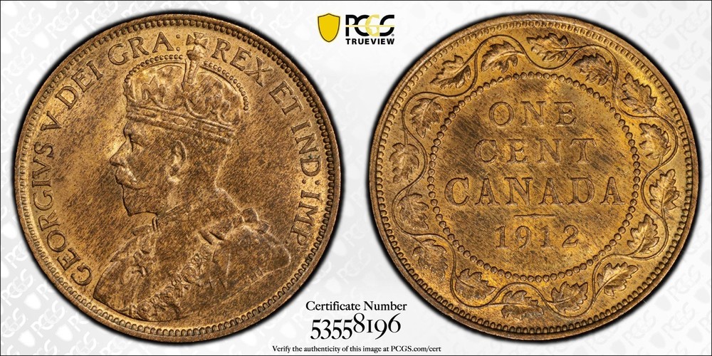 1912 Canada large cent PCGS MS64RB