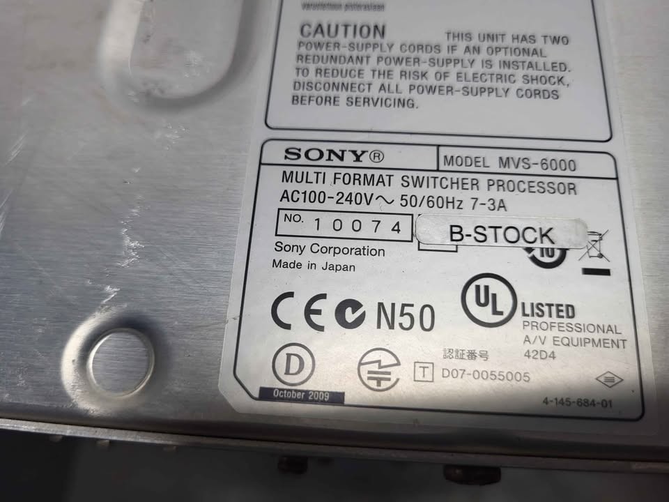 Sony Multi Format Switcher Processor / MVS6000