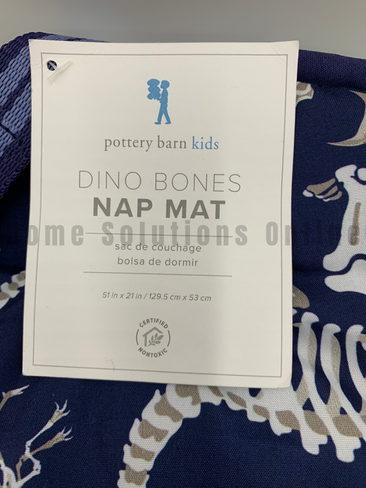 Pottery Barn Kids Mackenzie Dino Dinosaur Bones Nap Sleeping Mat 51" #1G