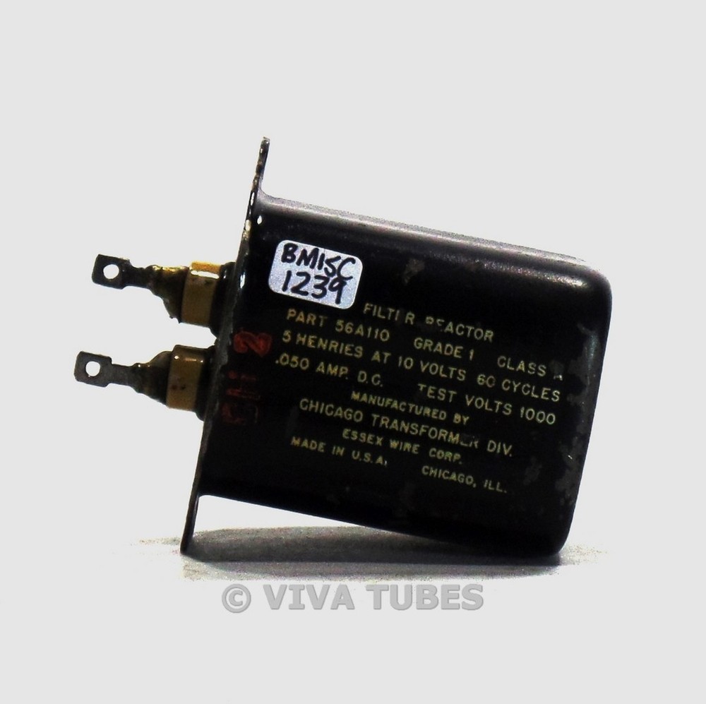 Vintage Chicago 56A110 Choke Filter Reactor Transformer 5H 10V 60CPS 50mA