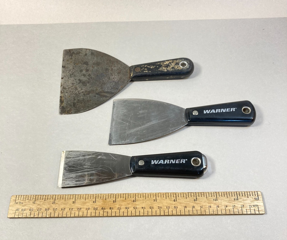 Putty Knife Scraper Lot 3 Pc w/ 2 Warner 1 Embee USA