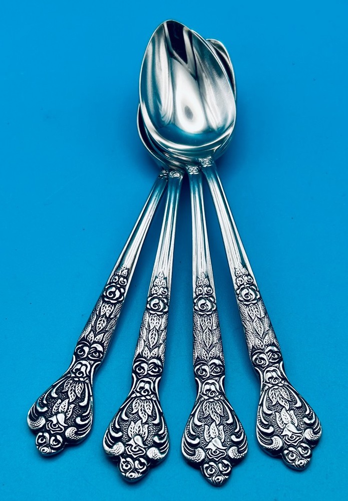 4 MSI VERSAILLES Teaspoons 6 1/2" Stainless Flatware Silverware