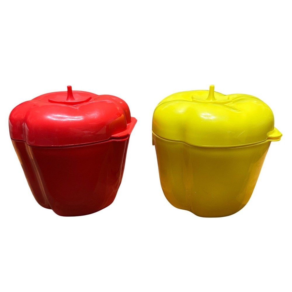 Tupperware Bell Pepper keeper Red & Yellow