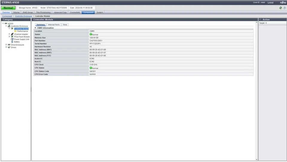 Fujitsu Eternus AF650 All Flash Array 3U Controller Enclosure FTS:ET651SAU