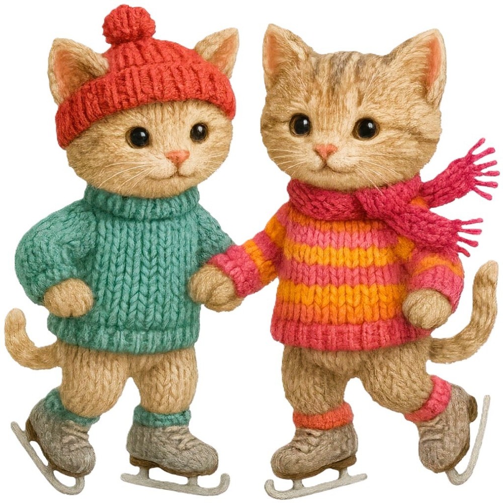 30 Custom KItten Skaters Personalized Address Labels