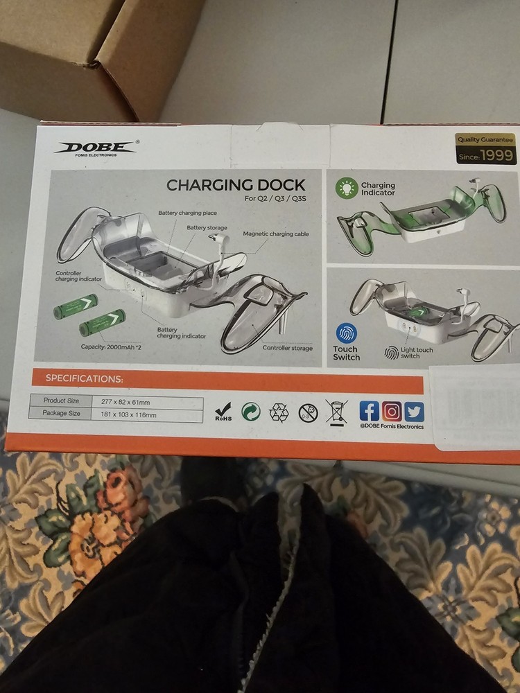 Dobe Charging Dock White for Q2 Q3 Q3S VR Headset and Controller