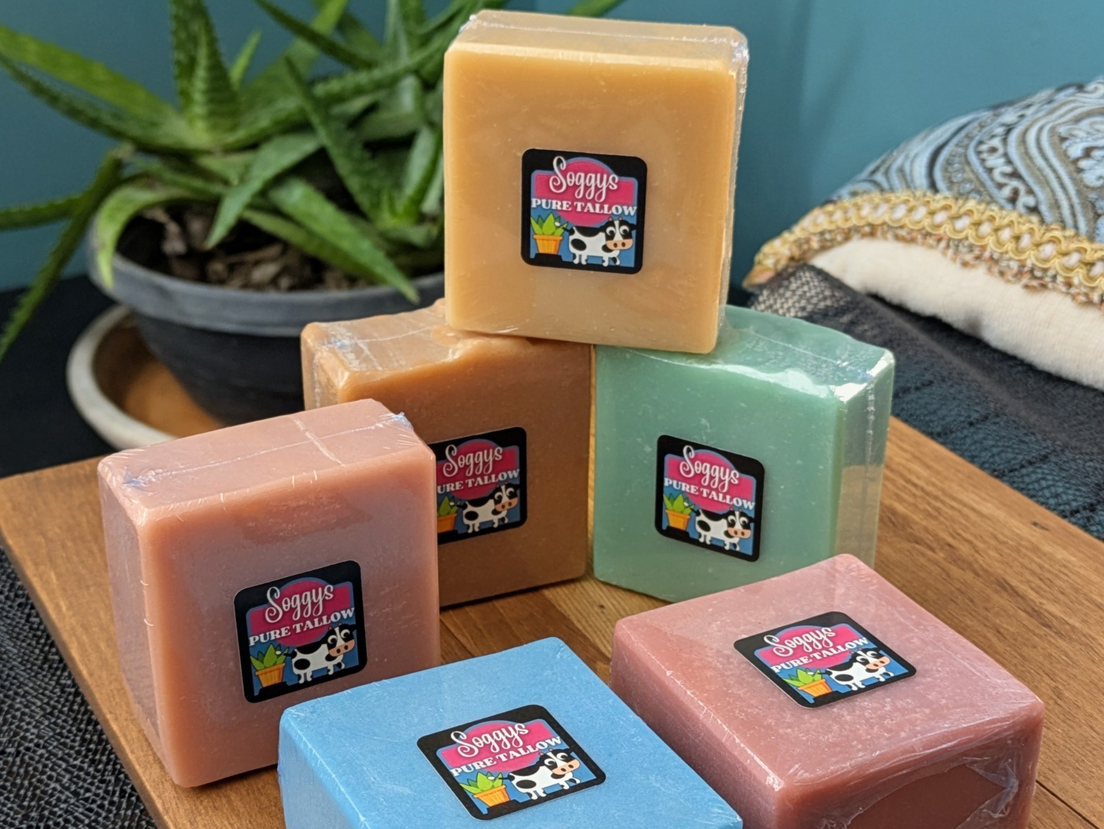 6 Handmade Tallow Soap Bars | Cold Process | Natural | Sensitive Skn | 6oz Each