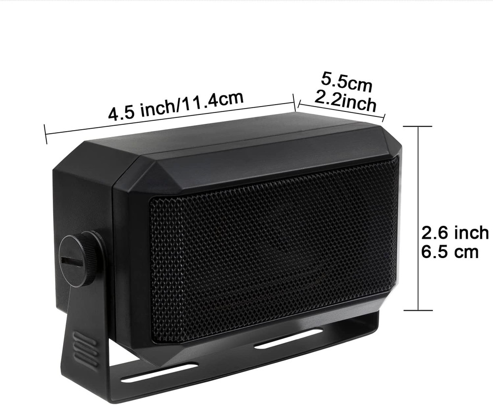Rectangular External Communications Speaker for Ham Radio or CB & Scanners, 5 Wa