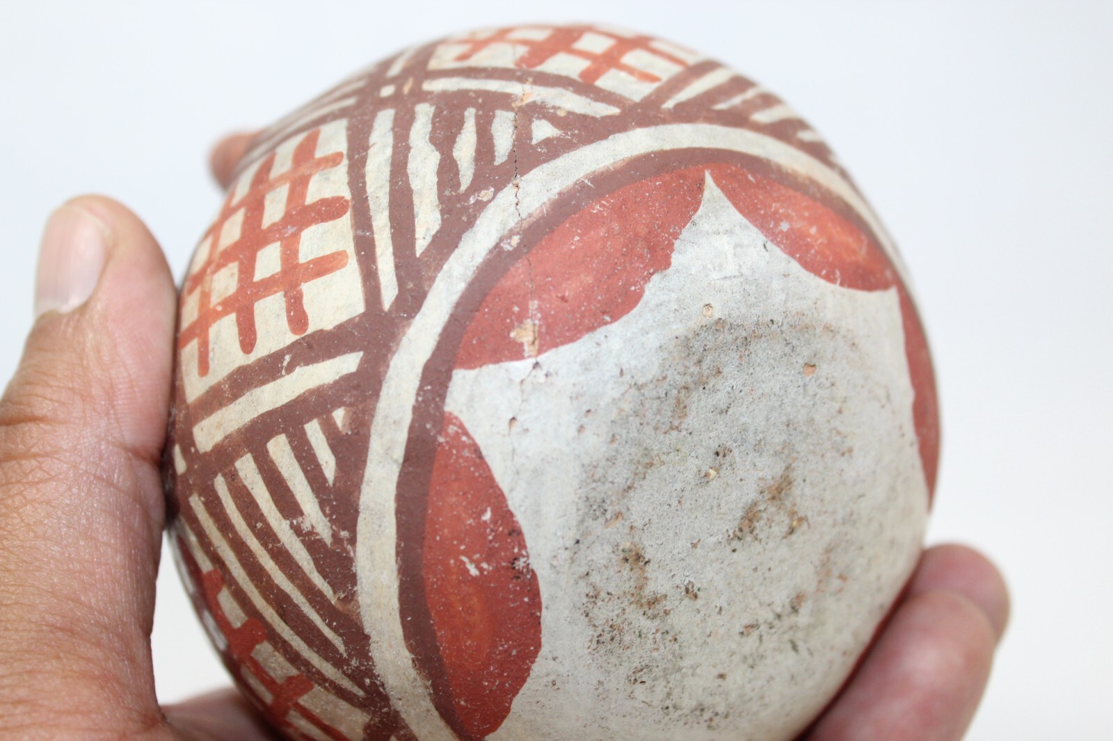 Antique Isleta Pueblo Pottery 4.5" Friendship Basket Bowl Olla Twisted Handle