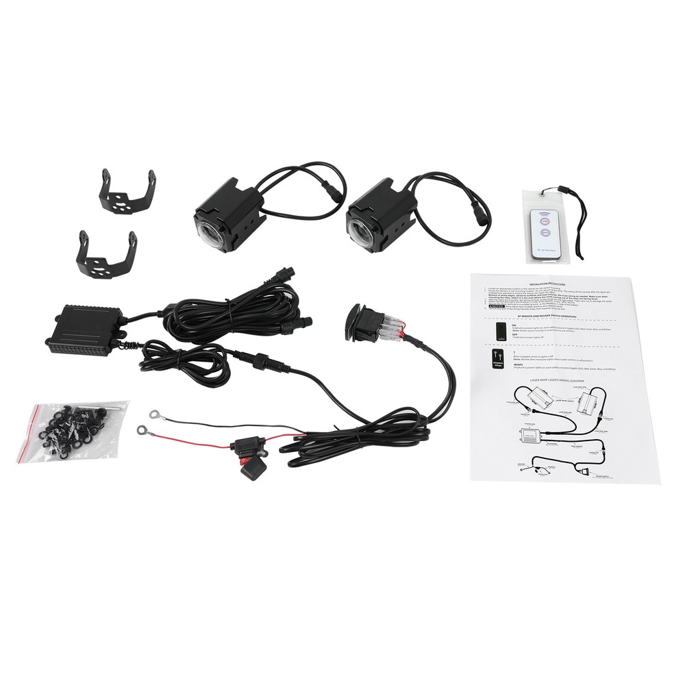 2X Whipless Laser Whip Light Kit RGBW w/Remote Multi-Function UTV ATV OFFROAD