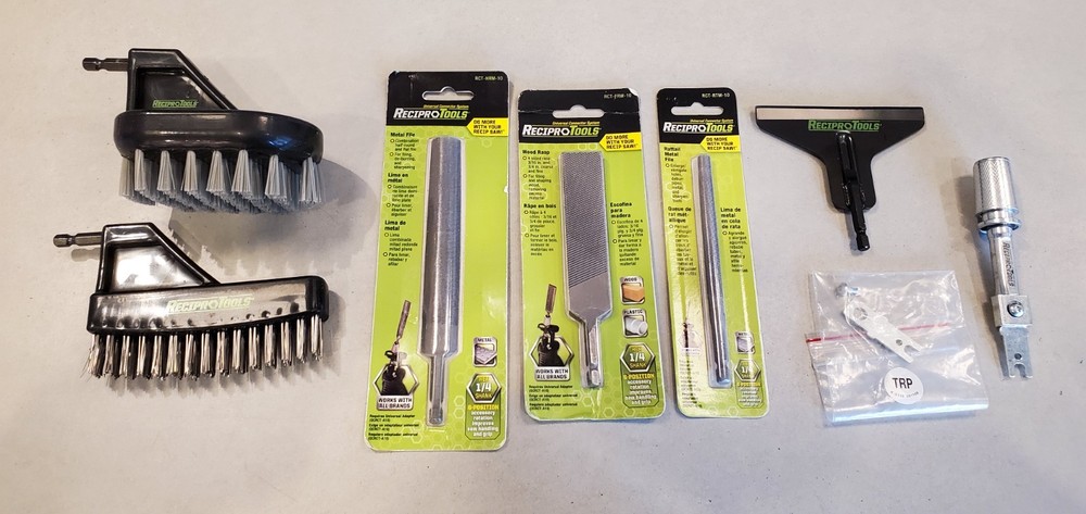 ReciproTools 8-pc Attachment Assortment for Reciprocating Saws.